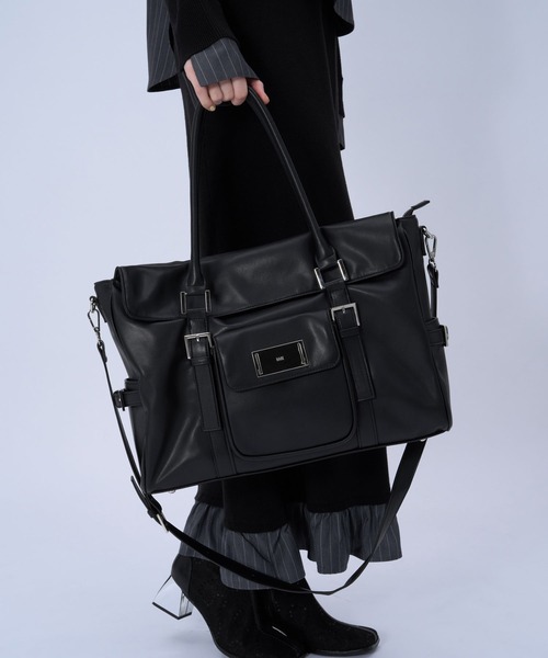 HARE（ハレ）の「プレートフラップBIGボストンバッグ(HARE)（ボストンバッグ・レディース・ブラック・FREE）」の6枚目の写真