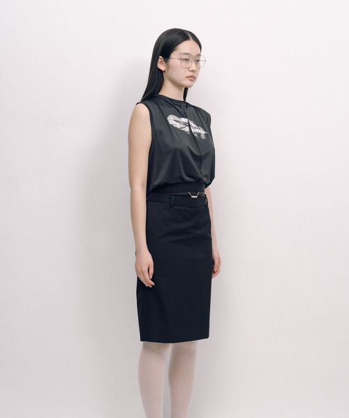 KEISUKEYOSHIDA（ケイスケヨシダ）の「Back Lining Sleeveless Top（シャツ/ブラウス・レディース・ブラック/グレー・M/L）」の4枚目の写真