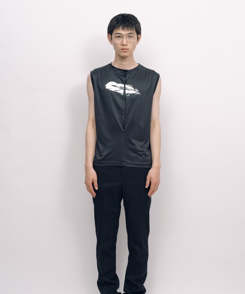 KEISUKEYOSHIDA（ケイスケヨシダ）の「Back Lining Sleeveless Top（シャツ/ブラウス・レディース・ブラック/グレー・M/L）」の6枚目の写真