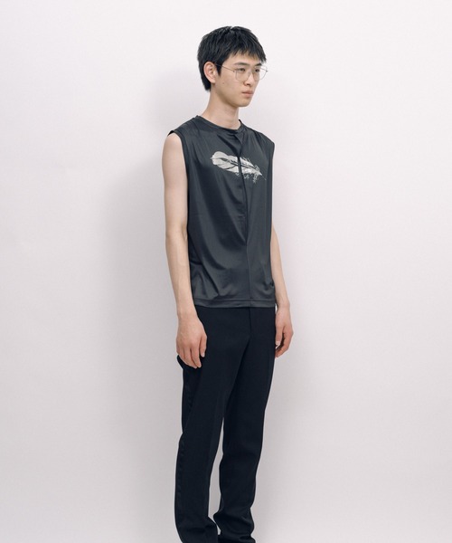 KEISUKEYOSHIDA（ケイスケヨシダ）の「Back Lining Sleeveless Top（シャツ/ブラウス・レディース・ブラック/グレー・M/L）」の8枚目の写真