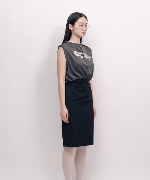 KEISUKEYOSHIDA（ケイスケヨシダ）の「Back Lining Sleeveless Top（シャツ/ブラウス・レディース・ブラック/グレー・M/L）」の12枚目の写真