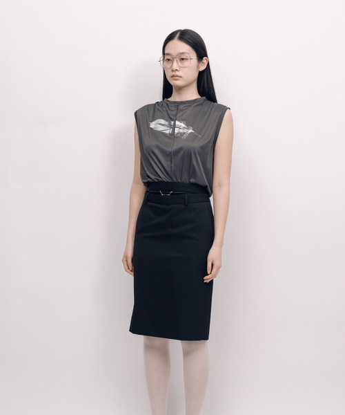 KEISUKEYOSHIDA（ケイスケヨシダ）の「Back Lining Sleeveless Top（シャツ/ブラウス・レディース・ブラック/グレー・M/L）」の13枚目の写真