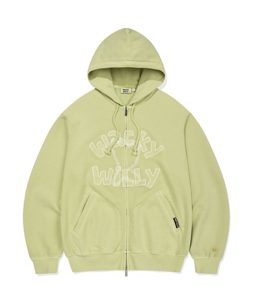 Wacky WiLLy(ワッキーウィリー)の「PIGMENT VINTAGE HOODED ZIP-UP(パーカー・メンズ・チャコールグレー/グリーン・MEDIUM/SMALL/LARGE)」の5枚目の写真