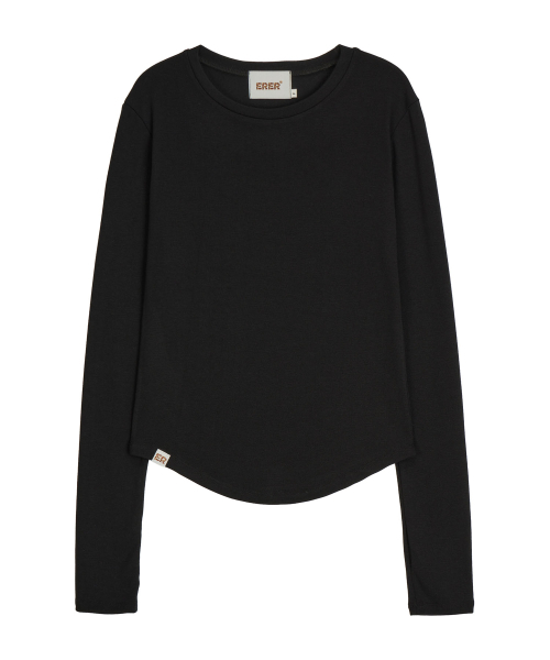 ERER（エルエル）の「Logo Label long-sleeved T-shirt Black（Tシャツ/カットソー・レディース・ブラック・F）」の5枚目の写真