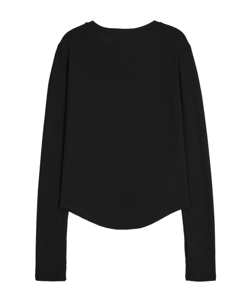 ERER（エルエル）の「Logo Label long-sleeved T-shirt Black（Tシャツ/カットソー・レディース・ブラック・F）」の6枚目の写真