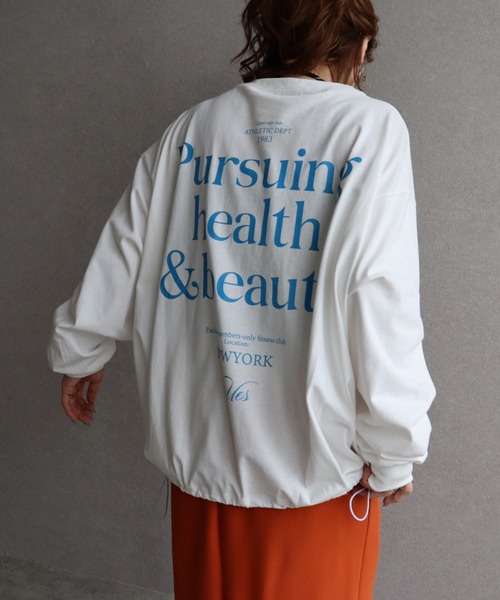 zena(ジェナ)の「スポーティーBIGロンT(Tシャツ/カットソー・レディース・ブラック×ホワイト/ホワイト×ブルー/カーキ・FREE)」の2枚目の写真