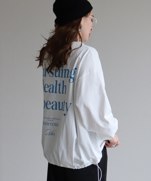 zena(ジェナ)の「スポーティーBIGロンT(Tシャツ/カットソー・レディース・ブラック×ホワイト/ホワイト×ブルー/カーキ・FREE)」の7枚目の写真