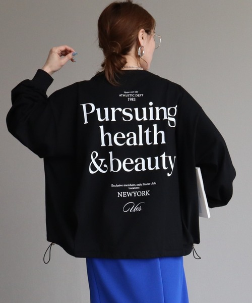 zena(ジェナ)の「スポーティーBIGロンT(Tシャツ/カットソー・レディース・ブラック×ホワイト/ホワイト×ブルー/カーキ・FREE)」の9枚目の写真