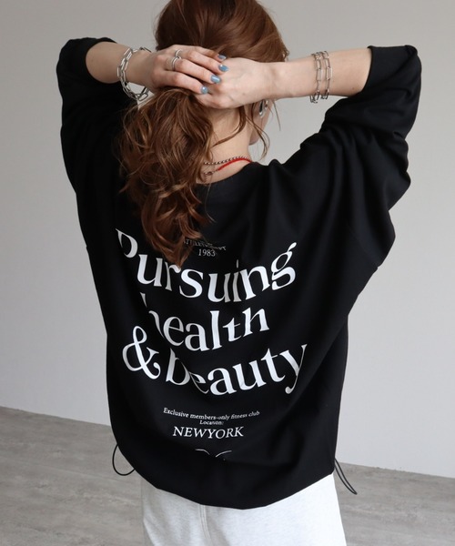 zena(ジェナ)の「スポーティーBIGロンT(Tシャツ/カットソー・レディース・ブラック×ホワイト/ホワイト×ブルー/カーキ・FREE)」の12枚目の写真