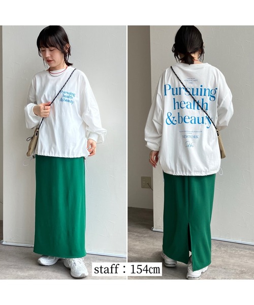 zena(ジェナ)の「スポーティーBIGロンT(Tシャツ/カットソー・レディース・ブラック×ホワイト/ホワイト×ブルー/カーキ・FREE)」の20枚目の写真