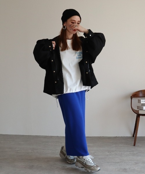 zena(ジェナ)の「スポーティーBIGロンT(Tシャツ/カットソー・レディース・ブラック×ホワイト/ホワイト×ブルー/カーキ・FREE)」の13枚目の写真