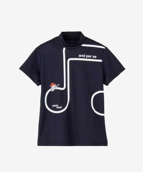 and per se(アンパスィ)の「COOL is COOL エアリードット半袖モックネックシャツ(レディース)(Tシャツ/カットソー・レディース・イエロー/ネイビー/ホワイト/オレンジ・LL/L/M)」の3枚目の写真