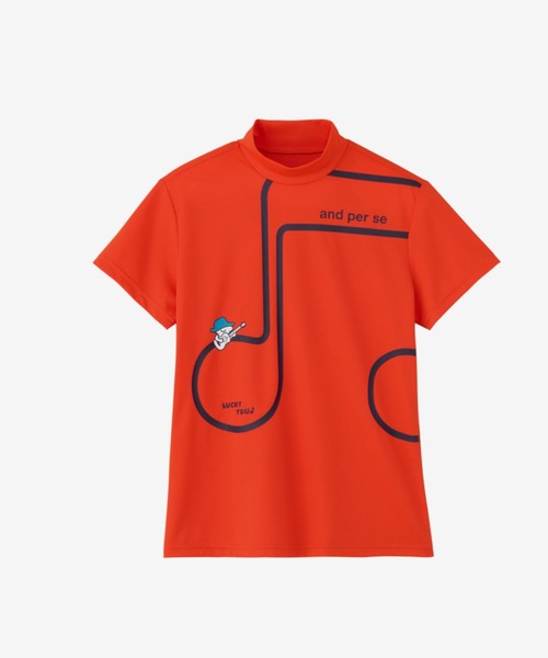 and per se(アンパスィ)の「COOL is COOL エアリードット半袖モックネックシャツ(レディース)(Tシャツ/カットソー・レディース・イエロー/ネイビー/ホワイト/オレンジ・LL/L/M)」の4枚目の写真