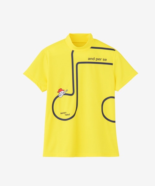 and per se(アンパスィ)の「COOL is COOL エアリードット半袖モックネックシャツ(レディース)(Tシャツ/カットソー・レディース・イエロー/ネイビー/ホワイト/オレンジ・LL/L/M)」の5枚目の写真
