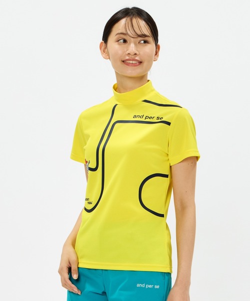 and per se(アンパスィ)の「COOL is COOL エアリードット半袖モックネックシャツ(レディース)(Tシャツ/カットソー・レディース・イエロー/ネイビー/ホワイト/オレンジ・LL/L/M)」の7枚目の写真