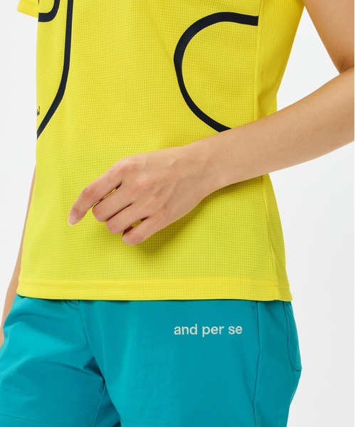 and per se(アンパスィ)の「COOL is COOL エアリードット半袖モックネックシャツ(レディース)(Tシャツ/カットソー・レディース・イエロー/ネイビー/ホワイト/オレンジ・LL/L/M)」の11枚目の写真