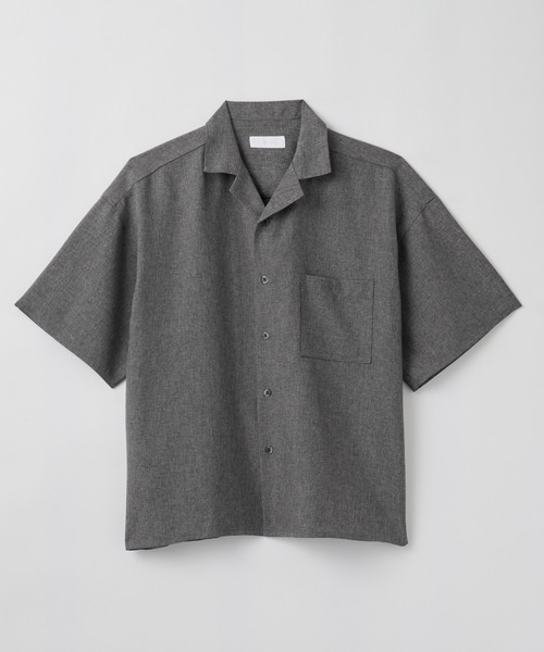 LUENNA(ルエナ)の「【LUENNA】Linen Touch Open Collar Short Sleeve Shirt / リネンタッチ半袖オープンカラーシャツ(速乾・UVカット・イージーケア機能付き)(シャツ/ブラウス・メンズ・ブラック/グレー・S/M/L)」の12枚目の写真