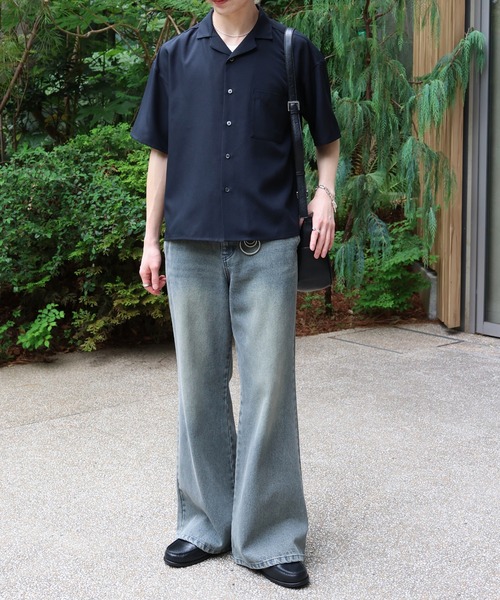 LUENNA(ルエナ)の「【LUENNA】Linen Touch Open Collar Short Sleeve Shirt / リネンタッチ半袖オープンカラーシャツ(速乾・UVカット・イージーケア機能付き)(シャツ/ブラウス・メンズ・ブラック/グレー・S/M/L)」の16枚目の写真