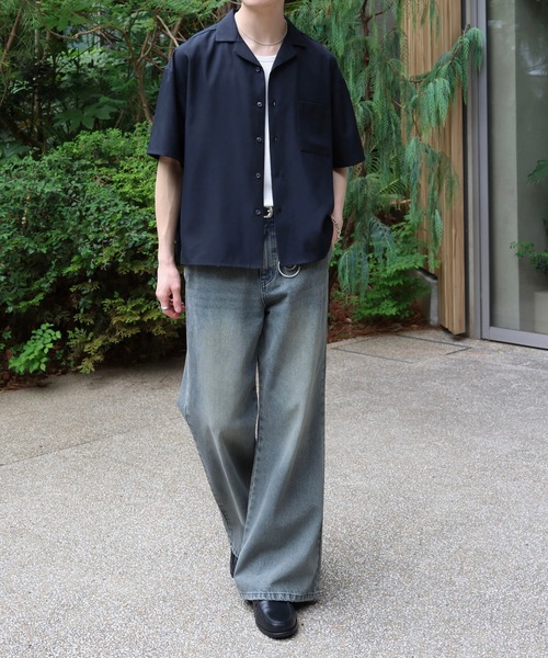 LUENNA(ルエナ)の「【LUENNA】Linen Touch Open Collar Short Sleeve Shirt / リネンタッチ半袖オープンカラーシャツ(速乾・UVカット・イージーケア機能付き)(シャツ/ブラウス・メンズ・ブラック/グレー・S/M/L)」の17枚目の写真