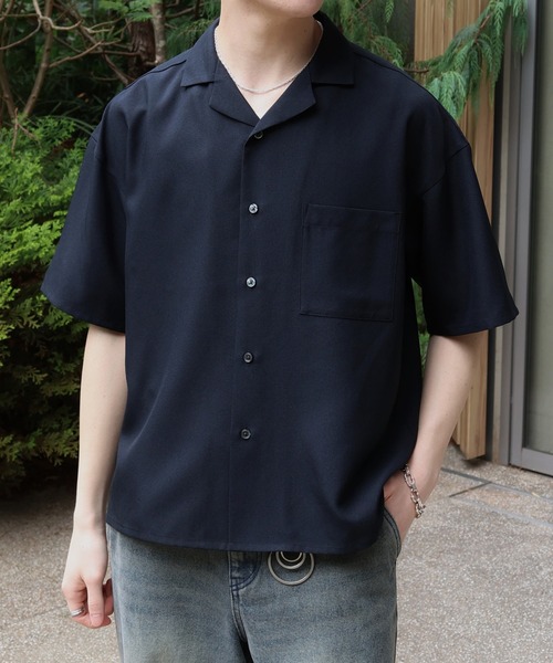 LUENNA(ルエナ)の「【LUENNA】Linen Touch Open Collar Short Sleeve Shirt / リネンタッチ半袖オープンカラーシャツ(速乾・UVカット・イージーケア機能付き)(シャツ/ブラウス・メンズ・ブラック/グレー・S/M/L)」の18枚目の写真
