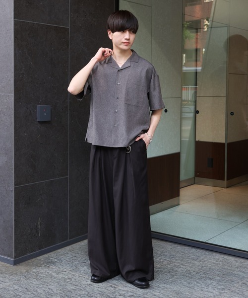 LUENNA(ルエナ)の「【LUENNA】Linen Touch Open Collar Short Sleeve Shirt / リネンタッチ半袖オープンカラーシャツ(速乾・UVカット・イージーケア機能付き)(シャツ/ブラウス・メンズ・ブラック/グレー・S/M/L)」の20枚目の写真