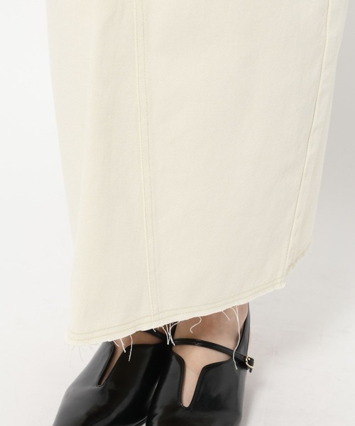 mysty woman（ミスティウーマン）の「硫化染めツイルナロースカート　666542（スカート・レディース・ベージュ/アイボリー・SMALL/MEDIUM）」の9枚目の写真