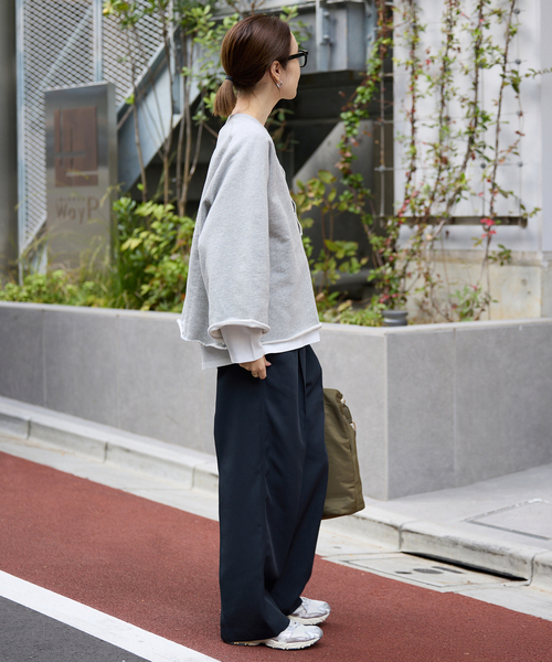 SLOBE IENA（スローブイエナ）の「《追加》裏毛スキッパープルオーバー（スウェット・レディース・グレー/ピンク系その他・FREE）」の15枚目の写真