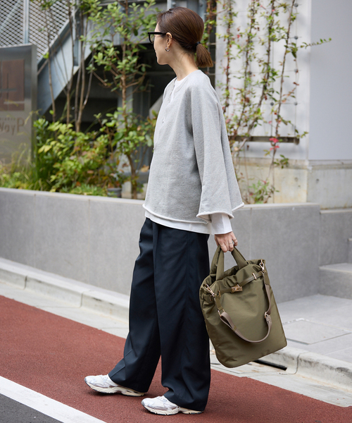 SLOBE IENA（スローブイエナ）の「《追加》裏毛スキッパープルオーバー（スウェット・レディース・グレー/ピンク系その他・FREE）」の17枚目の写真