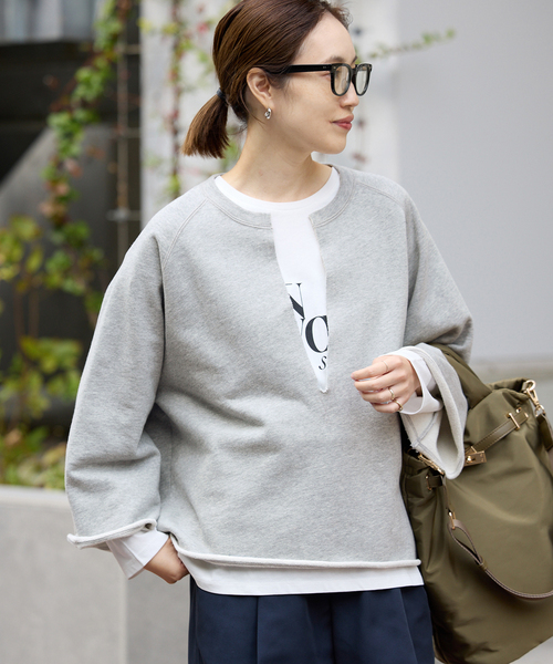 SLOBE IENA（スローブイエナ）の「《追加》裏毛スキッパープルオーバー（スウェット・レディース・グレー/ピンク系その他・FREE）」の19枚目の写真