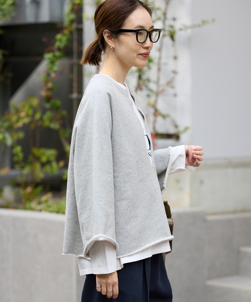 SLOBE IENA（スローブイエナ）の「《追加》裏毛スキッパープルオーバー（スウェット・レディース・グレー/ピンク系その他・FREE）」の21枚目の写真