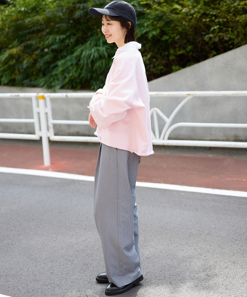 SLOBE IENA（スローブイエナ）の「《追加》裏毛スキッパープルオーバー（スウェット・レディース・グレー/ピンク系その他・FREE）」の7枚目の写真