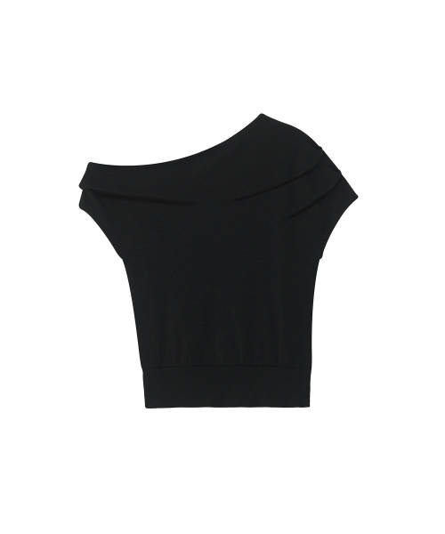 MARROT(マロット)の「ドレープアシンメトリーティー_ブラック(Tシャツ/カットソー・レディース・ブラック・SMALL/MEDIUM)」の3枚目の写真
