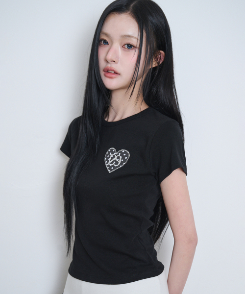 ILLIGO（イリゴ）の「129ドットフィッティッドTシャツブラック（Tシャツ/カットソー・レディース・その他・OS）」の2枚目の写真