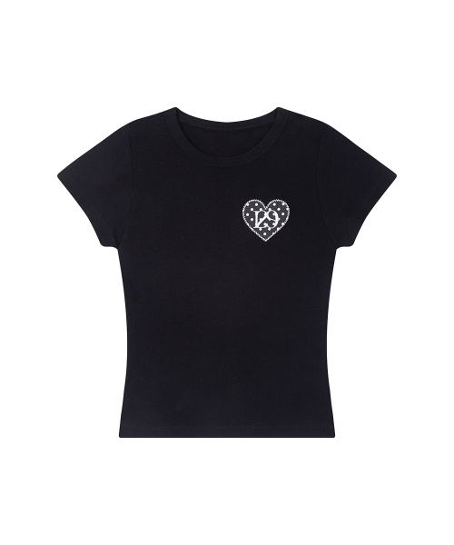 ILLIGO（イリゴ）の「129ドットフィッティッドTシャツブラック（Tシャツ/カットソー・レディース・その他・OS）」の3枚目の写真