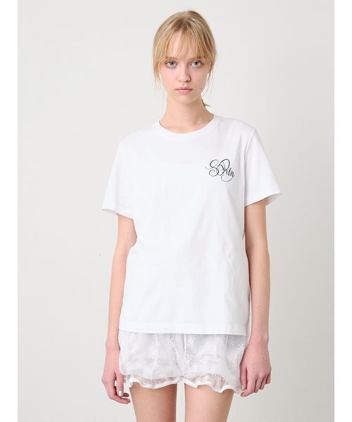 SORIN（ソリン　）の「Embroidered Basic Tshirt/エンブロイダード ベーシックTシャツ（Tシャツ/カットソー・レディース・ホワイト/ライトブルー/グレー・38）」の7枚目の写真