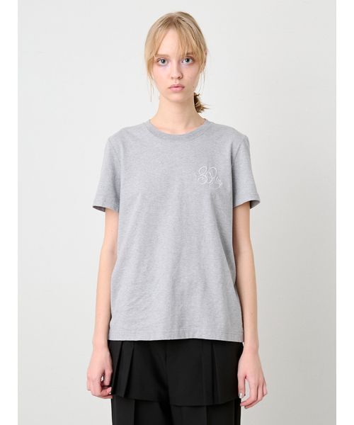 SORIN（ソリン　）の「Embroidered Basic Tshirt/エンブロイダード ベーシックTシャツ（Tシャツ/カットソー・レディース・ホワイト/ライトブルー/グレー・38）」の8枚目の写真