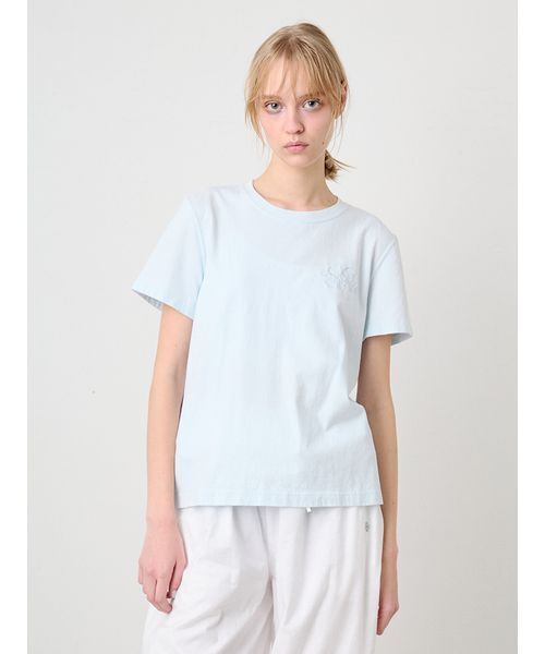 SORIN（ソリン　）の「Embroidered Basic Tshirt/エンブロイダード ベーシックTシャツ（Tシャツ/カットソー・レディース・ホワイト/ライトブルー/グレー・38）」の9枚目の写真
