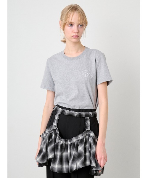 SORIN（ソリン　）の「Embroidered Basic Tshirt/エンブロイダード ベーシックTシャツ（Tシャツ/カットソー・レディース・ホワイト/ライトブルー/グレー・38）」の2枚目の写真