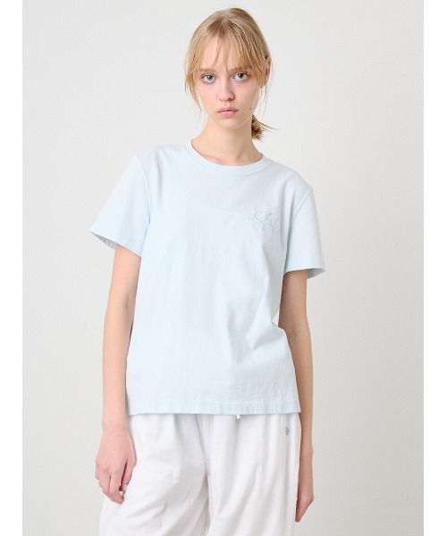 SORIN（ソリン　）の「Embroidered Basic Tshirt/エンブロイダード ベーシックTシャツ（Tシャツ/カットソー・レディース・ホワイト/ライトブルー/グレー・38）」の3枚目の写真