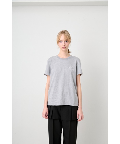 SORIN（ソリン　）の「Embroidered Basic Tshirt/エンブロイダード ベーシックTシャツ（Tシャツ/カットソー・レディース・ホワイト/ライトブルー/グレー・38）」の4枚目の写真