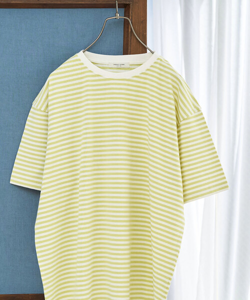 FREAK'S STORE(フリークスストア)の「限定展開 ビッグシルエット 半袖 ボーダー Tシャツ(Tシャツ/カットソー・レディース・イエロー/ネイビー/ブラック/レッド/ブラウン/チャコールグレー・フリ-)」の5枚目の写真