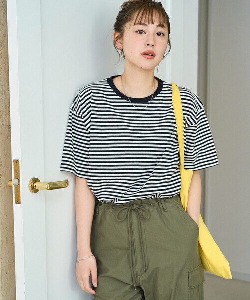 限定展開 ビッグシルエット 半袖 ボーダー Tシャツ（Tシャツ
