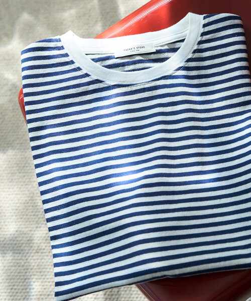 FREAK'S STORE(フリークスストア)の「限定展開 ビッグシルエット 半袖 ボーダー Tシャツ(Tシャツ/カットソー・レディース・イエロー/ネイビー/ブラック/レッド/ブラウン/チャコールグレー・フリ-)」の12枚目の写真