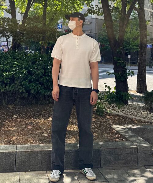 ECORR（エコル）の「ワッフルヘンリーネッククロップ半袖Tシャツ_アイボリー（Tシャツ/カットソー・レディース・その他・1/2/3）」の6枚目の写真