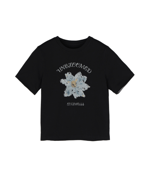BEGIN202（ビギン202）の「(Woman) ドライフラワークロップロールアップTシャツ[ブラック]（Tシャツ/カットソー・レディース・その他・FREE）」の3枚目の写真