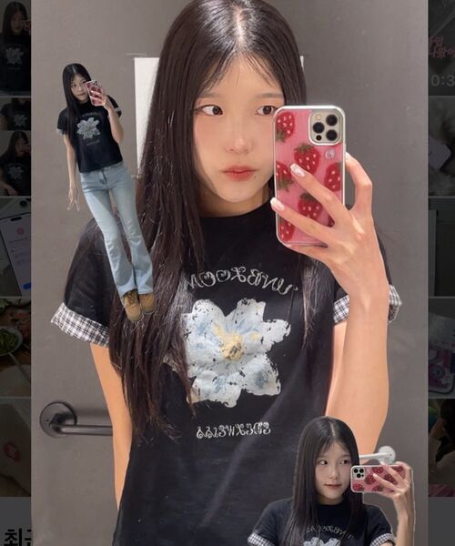 BEGIN202（ビギン202）の「(Woman) ドライフラワークロップロールアップTシャツ[ブラック]（Tシャツ/カットソー・レディース・その他・FREE）」の14枚目の写真