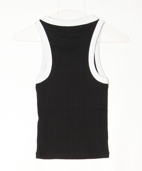 GUESS JEANS(ゲスジーンズ)の「GUESS JEANS Embro Ringer Tank タンクトップ(タンクトップ・レディース・ホワイト/ブラック・X-SMALL/SMALL/MEDIUM)」の3枚目の写真