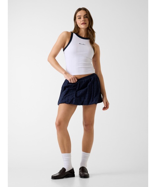 GUESS JEANS(ゲスジーンズ)の「GUESS JEANS Embro Ringer Tank タンクトップ(タンクトップ・レディース・ホワイト/ブラック・X-SMALL/SMALL/MEDIUM)」の8枚目の写真