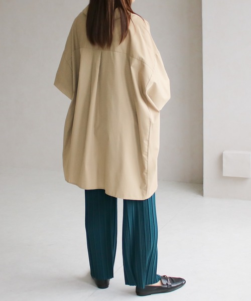 NYLAUS（ナイラス）の「【SG】ボリュームスリーブオーバーサイズシャツ（シャツ/ブラウス・レディース・ブラック/グリーン/オレンジ/ベージュ・S/M）」の10枚目の写真
