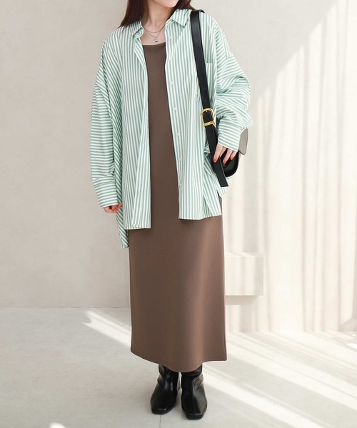 NYLAUS（ナイラス）の「【SG】ボリュームスリーブオーバーサイズシャツ（シャツ/ブラウス・レディース・ブラック/グリーン/オレンジ/ベージュ・S/M）」の14枚目の写真